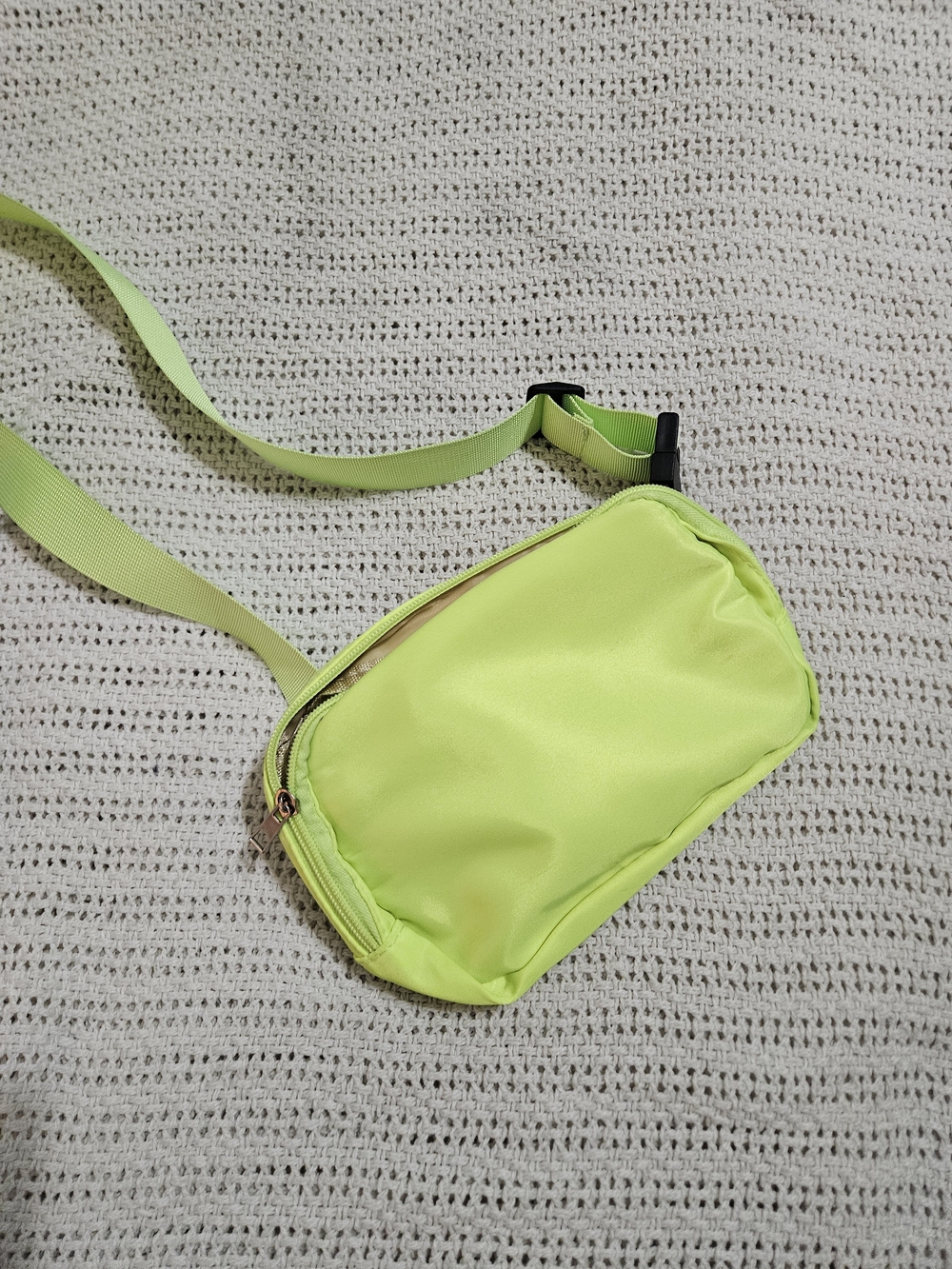 Neon Lime Crossbody Bag with Adjustable Strap